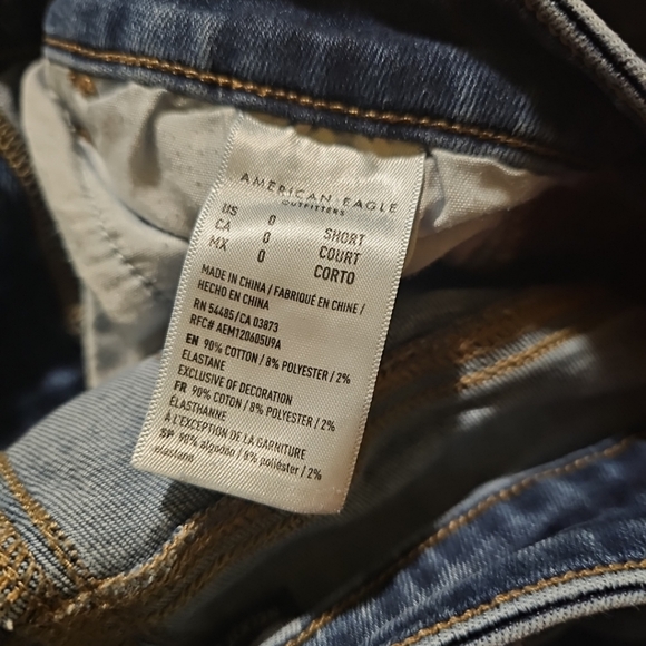 Women's Size 0 Short American Eagle Next Level Stretch Jegging Blue Denim Jeans - Picture 9 of 10